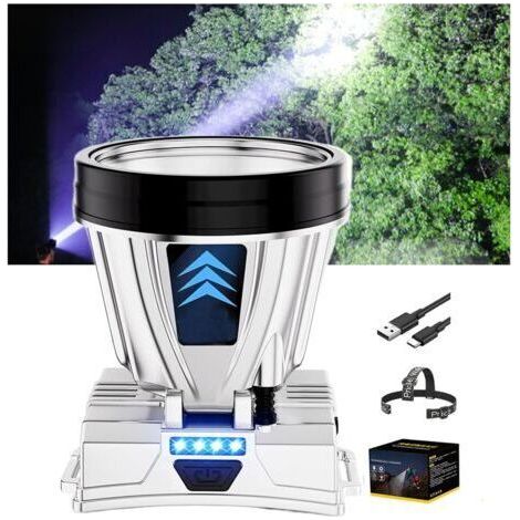 Wiederaufladbare LED-Stirnlampe, 2 x 1200 mAh Akku, 40 LEDs mit 3 Leuchtmodi – Weißes Licht