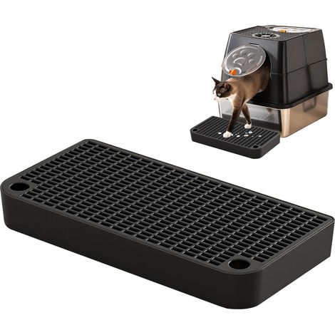 Cat Litter Ramp, Stainless Steel Litter Steps with Filter Function and Non-Slip Rubber Feet for Small and Old Cats (1/5)