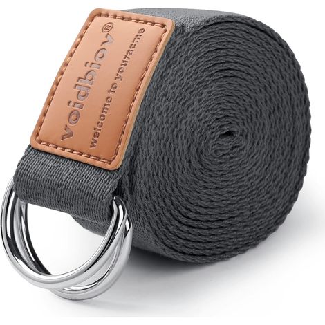 Sangle de Yoga 1,85M- 2,5M, Ceinture de Yoga Réglable, La Boucle en D Métal Renforcé Flexibilité, Étirements Résistance pour Pilates Fitness (1/5)
