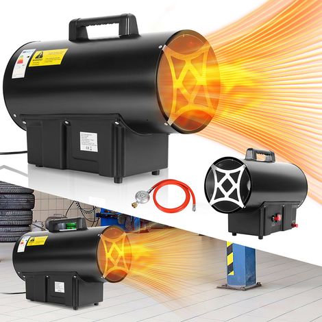 Jiubiaz Gasheizgebläse 10 kW LPG, 320 m³/h Luftleistung, mobile Heizkanone für Werkstatt Garage Lagerhalle Baustelle und Arbeitsbereich (1/5)