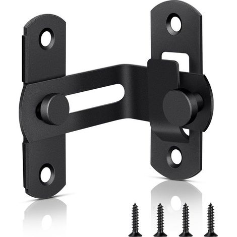 Cerradura giratoria de 90 grados para puertas correderas, puertas de granero, gateras, baños, exteriores, garajes, ventanas, armarios y gabinetes (1/5)