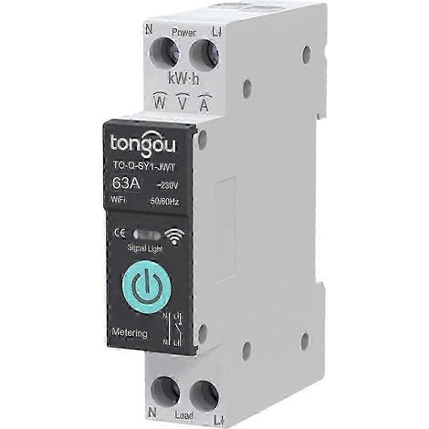 Disjoncteur intelligent TONGOU 63A avec télécommande Wi-Fi pour interrupteur sur rail DIN domestique (1/5)
