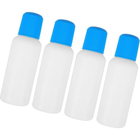 Flacon Cosmétique à Tête Éponge Rechargeable 100ml en Plastique Lot de 4, Application Uniforme et Propre, pour Huiles Essentielles et Colle, Usage Cosmétique ou Artistique (1/5)