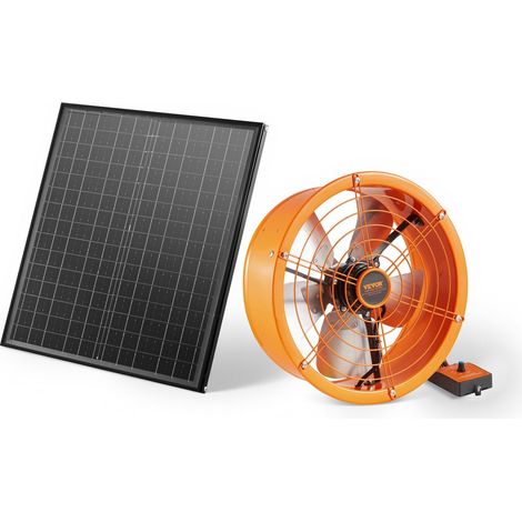 14-Zoll-Solar-Dachbodenventilator, Dachluftabsaugung mit einstellbarem Thermostat und Außengitter, 1300 CFM, kühlt bis zu 1850 Quadratfuß, leise Belüftung für Dach, Garage, Werkstatt, Schwarz (1/5)