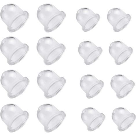 16Pcs Pompe Amorçage Poire Amorcage Gasoil Carburant Primer Ampoule Tasse d’Huile de Carburateur Transparente Poire d’amorcage Debroussailleuse pour Tondeuses à Essence Soufflantes 18. (1/5)