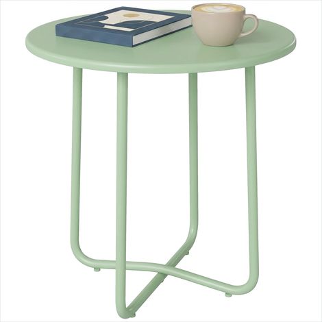 Table de jardin Table basse de jardin ronde en métal vert (1/5)