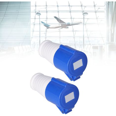 Zwei einphasige, dreipolige, wasserdichte Industriesteckverbinder IP44, 220-250V 32A 2P+T IP44. (1/5)