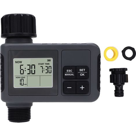 Minuterie d'irrigation automatique 7,25-116 PSI Écran LCD Contrôleur d'arrosage chronométré intelligent avec retard de pluie pour cour, pelouse, jardin, cour (1/5)