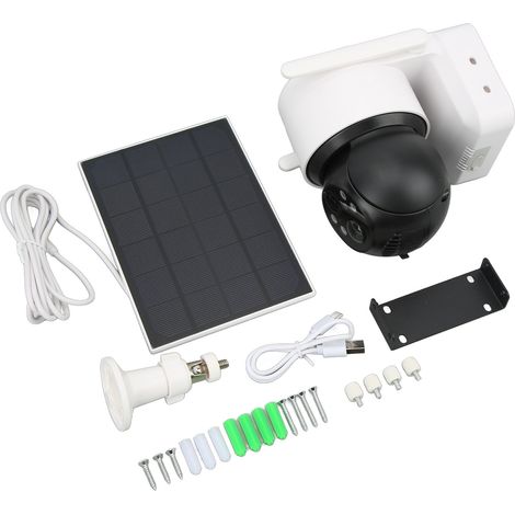 Caméra de sécurité extérieure solaire 1080P HD, Wi-Fi 2,4 GHz, vision nocturne, détection de mouvement