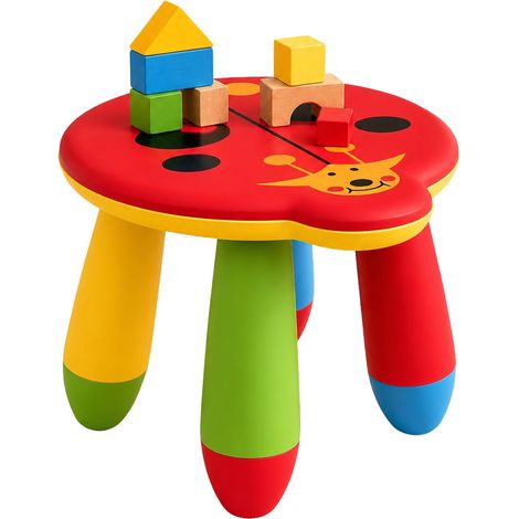 Taburete infantil de plástico con diseño de mariquita, multicolor. (1/5)