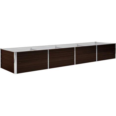 Garden Raised Bed Brown 320x80x45 cm Galvanised Steel vidaXL