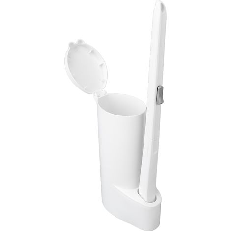 Lot de 16 têtes de rechange pour balai WC jetable, manche long, support mural, nettoyant salle de bain, éponge absorbante (1/5)
