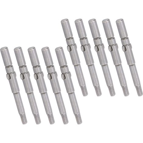 Lot de 10 embouts de tournevis magnétiques à douille hexagonale en acier allié S2 pour fournitures industrielles (1/5)