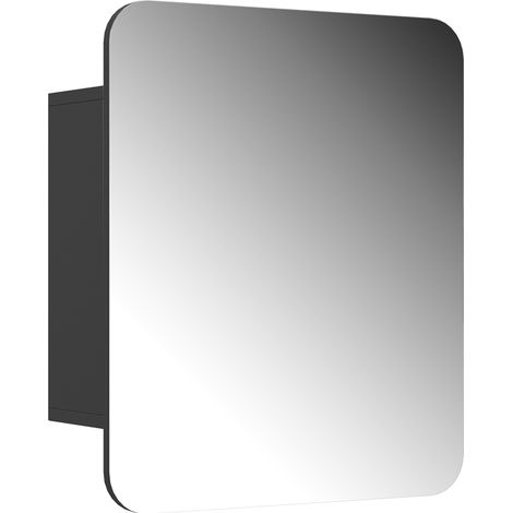 Badspiegelschrank Zino, Anthrazit, 60 x 50 cm mit Regalen, Vicco