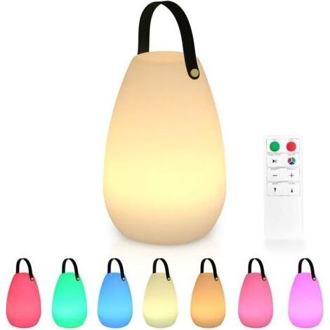 Grande lampe d'extérieur à batterie rechargeable avec télécommande - Lampe de table étanche sans fil rechargeable à intensité variable (1/5)