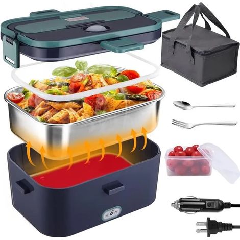 Boîte à Lunch chauffante - VINSIC - 1,6L - Électrique 12V/24V/220V - Acier Inoxydable - Sac Isotherme (1/4)