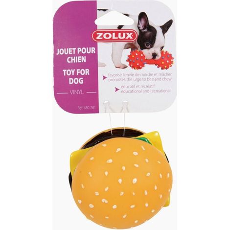 Jouet pour chien en vinyle en forme de hambur (1/2)