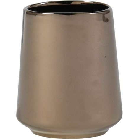 Vaso de baño hecho en porcelana con efecto bronce