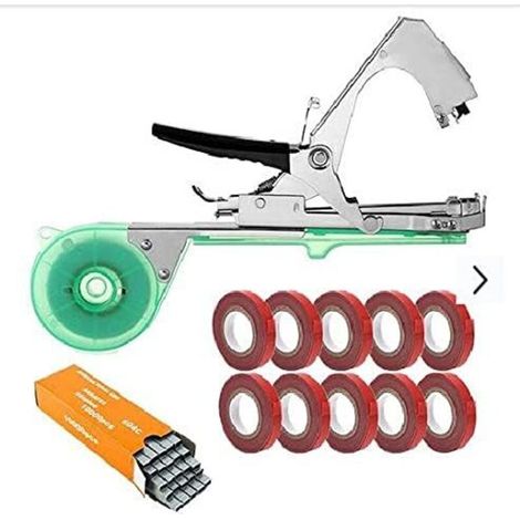 Pince à Lier, Machine à Taper Branches Pince De Jardin en Acier Inoxydable Outil,De Jardinage Attacher Branche,pour Plantes Légumes Fruits Fleurs (avec Ruban et Agrafes)-Rouge- (1/5)