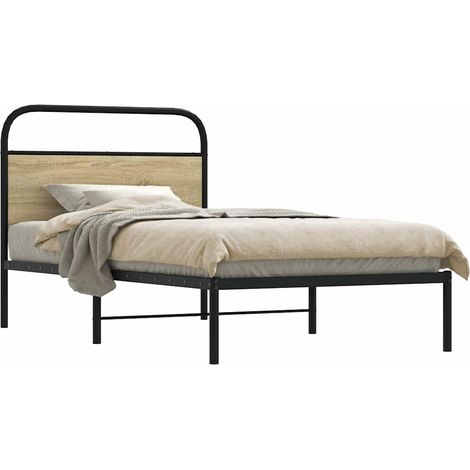 Bettgestell ohne Matratze 100x200 cm Sonoma-Eiche Holzwerkstoff