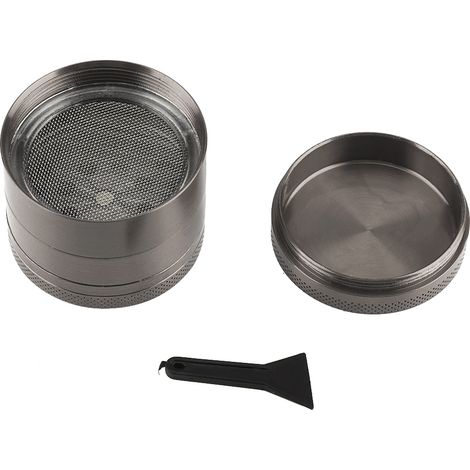 Broyeur à herbes, épices et herbes en alliage de zinc à 4 couches, outil manuel en métal (noir clair) (1/5)