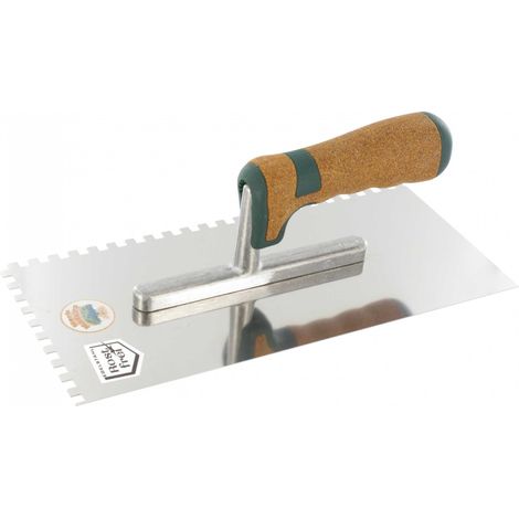 Platoir à denture sans rivets en inox - manche liège  10 mm