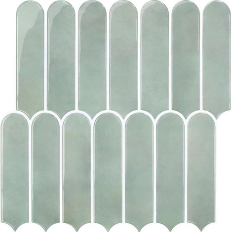 Plus épais Credence Adhesive pour Cuisine Vert Citron, Vinyle Carrelage Adhesif Mural Salle de Bain Cuisine Metro 3D, ImperméAble(10 Pièces, 30,5 x 30,5 cm) (1/5)
