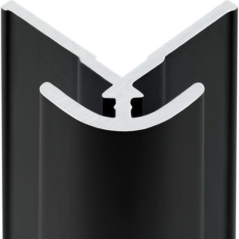 Schulte – Profilé d'angle extérieur pour panneau mural de douche 210 cm – Aluminium noir – Installation facile sans outils – Pour finitions de qualité