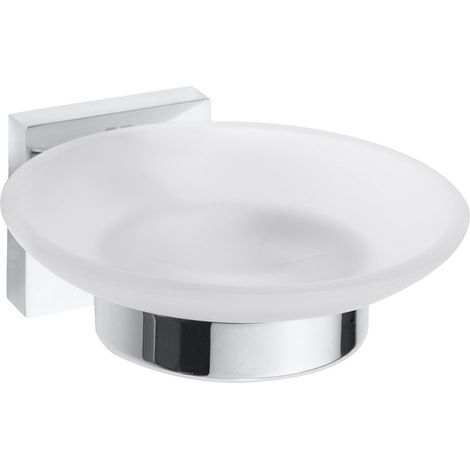 Porte-savon X-SQUARE, verre dépoli, chromé