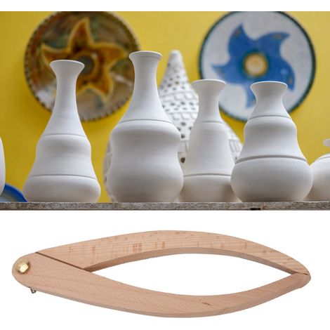 Étrier de Mesure en Bois pour Céramique et Poterie - Règle de Précision 25 cm pour Positionnement (1/5)