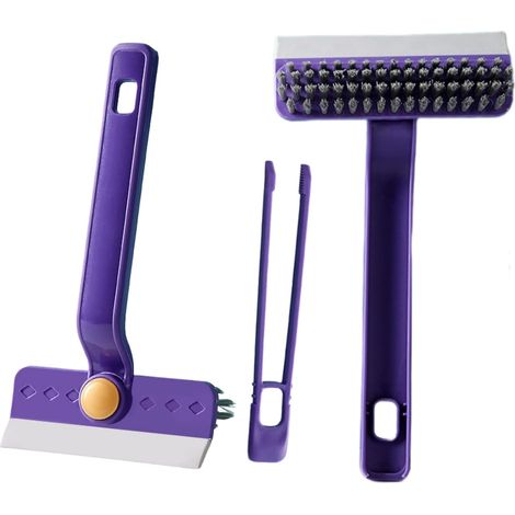 Brosse nettoyante légère avec poils rigides et support intégrés pour déchets, nettoyeur multi-surfaces pour évier de cuisine, baignoire de salle de bain, plaque de cuisson en verre (1/5)