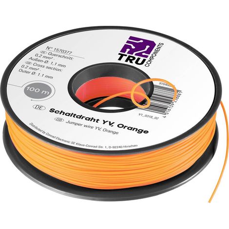 TRU COMPONENTS 1565384 Cavo per cablaggi Yv 1 x 0.20 mm² Rosso 100 m