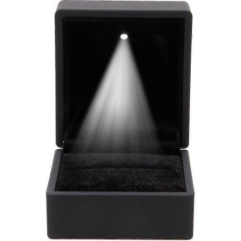 Boîte à bague personnalisée avec éclairage LED, présentoir à bijoux, coffret cadeau pour fiançailles (1/5)