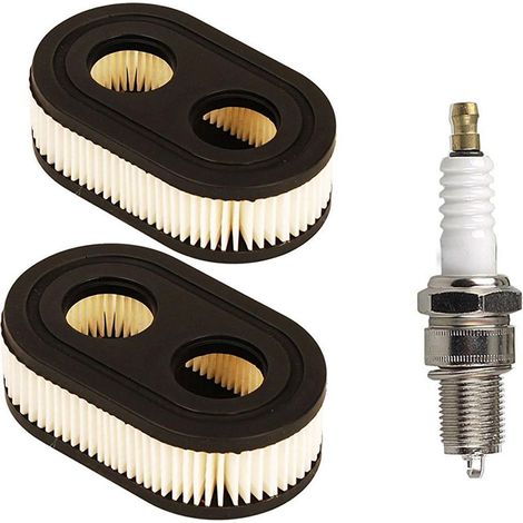 Cartouche de nettoyage filtre à air avec bougie d’allumage pour moteur Briggs & Stratton 798452 593260, remplacement idéal pour tondeuse à gazon Oregon 30-168 Rotary 14364 (1/3)