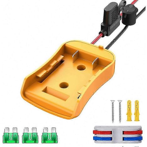 Un kit adaptateur pour 20 piles compatible avec les jouets à roulettes pour enfants, comprenant des fusibles et des interrupteurs, avec des borniers pour une installation facile. (1/5)