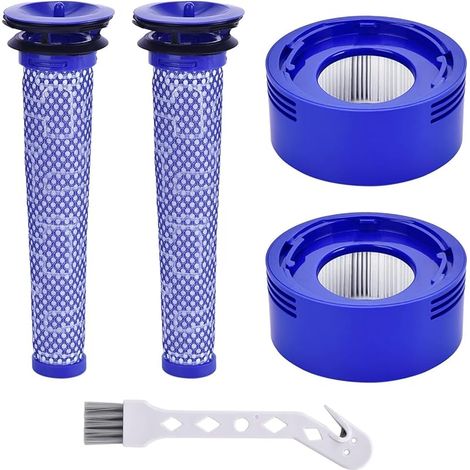 Lot de 2 filtres V8 HEPA post-moteur et pré-filtre pour aspirateur Dyson V8 V7 Animal Absolute Batterie Motorhead Pièces de rechange Kit d'accessoires 965661-01&967478-01