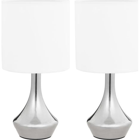 Lampes de table 2 pcs Bouton tactile Blanc E14 (1/5)