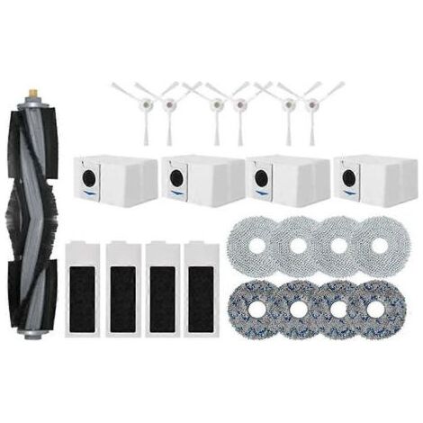 Accessoires pour aspirateur robot Ecovacs Deebot T20 OMNI T20e T20 Pro : brosse latérale principale, filtre HEPA, lingette de nettoyage et sac à poussière. (1/5)