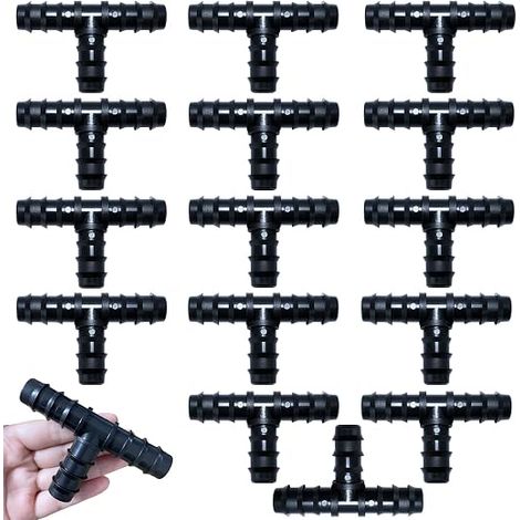 16 PCS Tuyau Goutte à Goutte Connecteurs de Tuyaux en Plastique 20mm (Tee) (1/5)