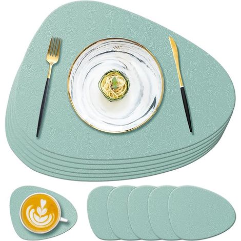 Sets de table et dessous de verre en silicone 232,2 °C, lavables et imperméables, motif feuilles, sets de table cuisine, restaurant, hôtel (1/5)