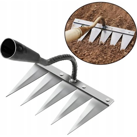 Herramienta de jardinería multifuncional para desherbar, mantenimiento del suelo y cultivador.