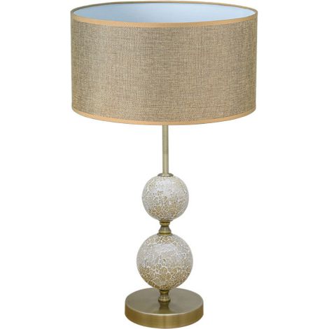 Lampada da tavolo Salaria 1xe27 paralume in pelle marrone 35d