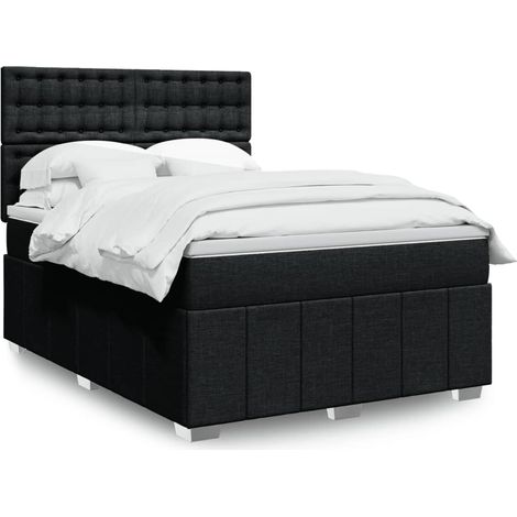 Boxspringbett mit Matratze Schwarz 140x190 cm Stoff vidaXL