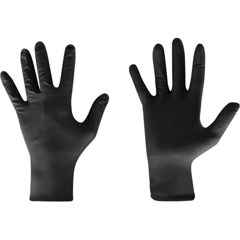 Gants jetables en nitrile noir, lot de 100, taille L, très résistants, en acier inoxydable. (1/4)