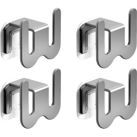 Juego de 4 zapateros, estante para zapatillas, aluminio, no requiere perforación, montaje en pared, estante para zapatos, estante de almacenamiento, 8,6 x 4,5 x 7,6 cm (1/5)