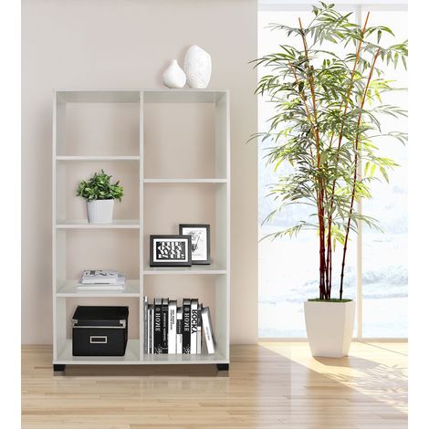 LIBRERIA IN LAMINATO CM 80X24 H. 126.5 ROVERE SBIANCATO (1/5)