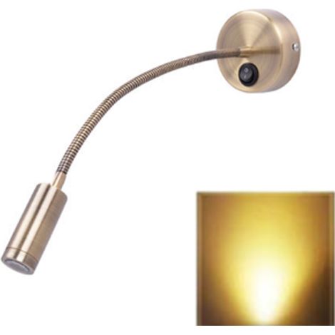 Lampe de Chevet Flexible LED, Spot Design Minimaliste, 3W 3000K, Orientable et Murale - Parfaite pour Chambre et Bureau (1/3)