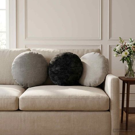 vidaXL Federa 6 pz HEERLEN Grigio Chiaro Ø 30 cm Tessuto Chenille
