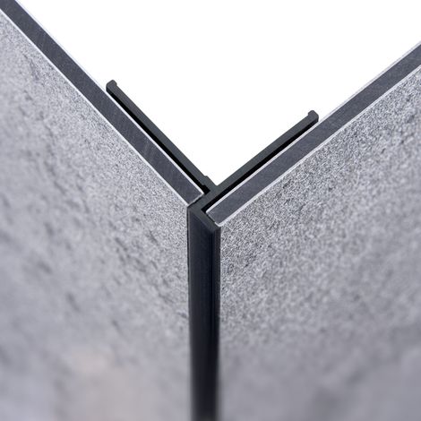 Profilé d'angle pour panneau mural de douche, DécoDesign, Schulte, Noir, 255 cm minimaliste (1/2)