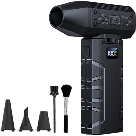 3000mAh Souffleur Air Comprimé, 130 000Tr/min,noir,Staubgebläse,Vitesse Variable en Continu, Souffleur Sans fil Rechargeable Avec Éclairage Led et Écran Hd